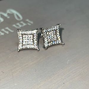 sterling silver mens screw back earrings